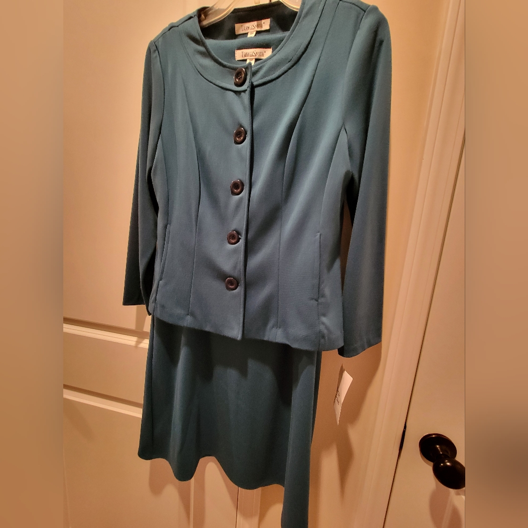 Travelsmith Dark Teal Dress With A Jacket